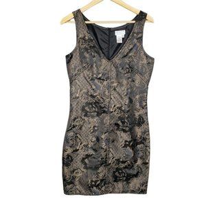 M.S.S.P. Max Studio Floral Print Sleeveless V-Neck Dress Cocktail Size Medium